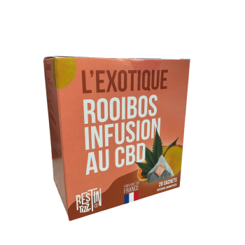 Infusion Rooibos L'Exotique au CBD bio Rest In Tizz - boîte de 20 sachets