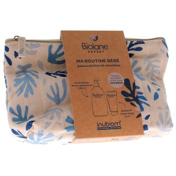 Ma routine bébé peaux sèches et sensibles Biolane - trousse de 2 produits