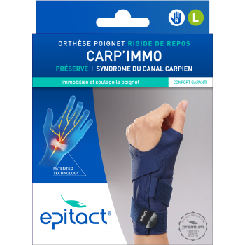 Carp'Immo Orthèse poignet rigide de repos main droite taille L Epitact - 1 orthèse