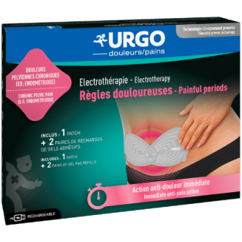 Patch électrothérapie règles douloureuses Urgo - boîte contenant 1 patch et 2 recharges