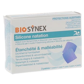 Protection auditive natation adulte Biosynex - boîte de 3 paires