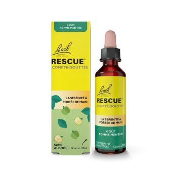 Rescue goût pomme menthe Fleurs de Bach - flacon compte-gouttes de 20ml