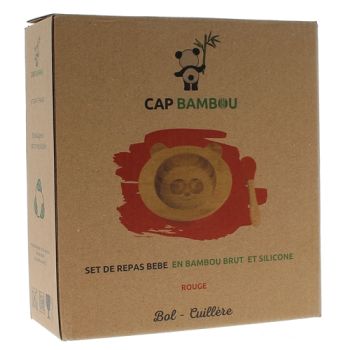 Set de repas pour bébé en bambou Cap Bambou - boîte contenant un bol + une cuillère