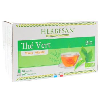 Thé vert tonus et vitalité Herbesan - boîte de 20 sachets