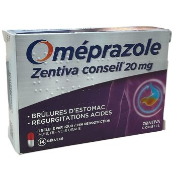 Oméprazole 20mg Zentiva - boite de 7 gélules 