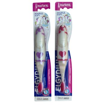 Brosse &agrave; dents enfant licorne Elgydium - une brosse &agrave; dents 