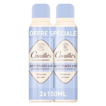 Déodorant anti-traces 48h Rogé Cavaillès - lot de 2 sprays de 150 ml