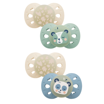 Sucettes anatomiques nuit 18 mois+ animaux Biolane - lot de 2 sucettes