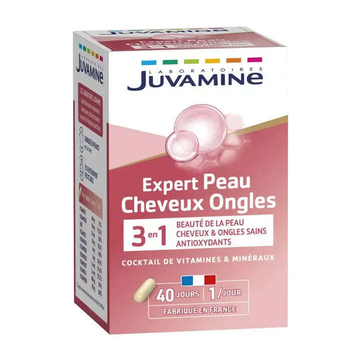 Expert peau cheveux ongles Juvamine - boite de 40 gélules