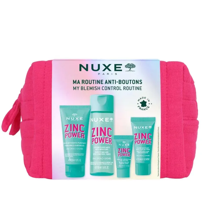 Zinc Power trousse routine anti-boutons Nuxe - trousse de 4 produits 