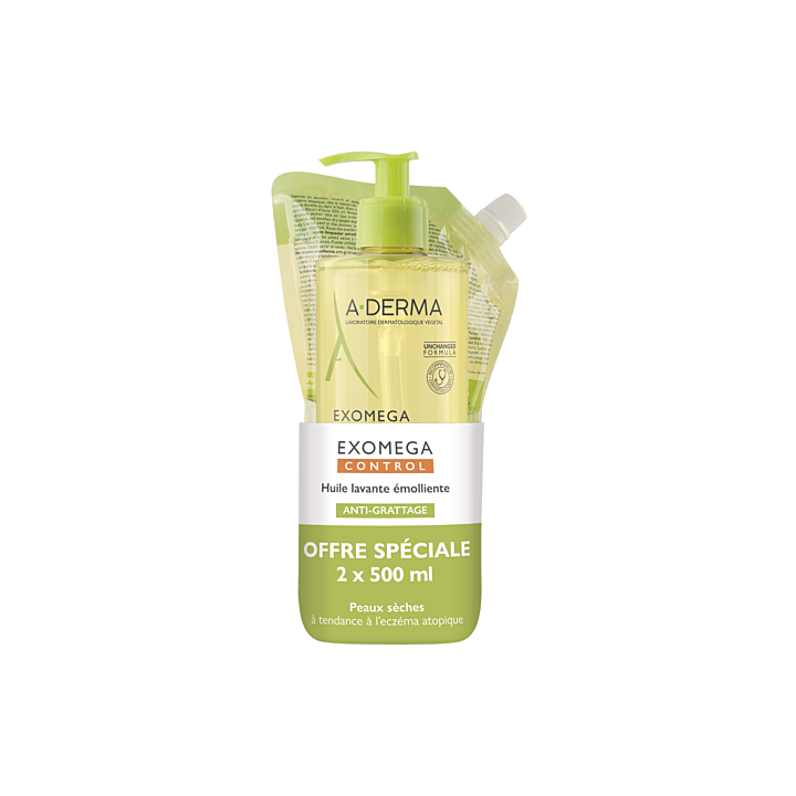 Exomega Control Huile lavante émolliente anti-grattage A-derma