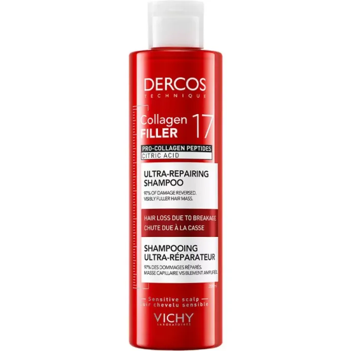 Dercos Collagen 17 filler shampooing ultra-réparateur Vichy - flacon de 200ml