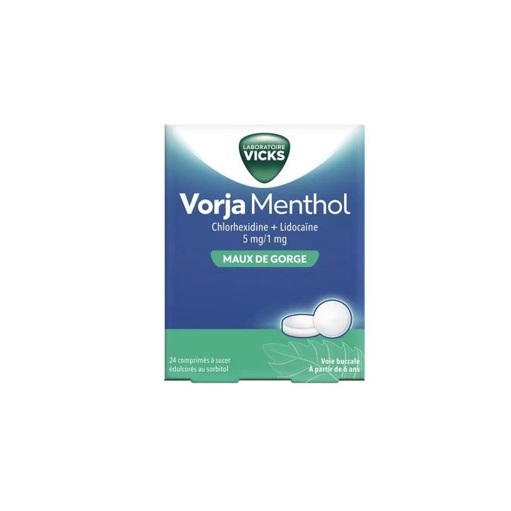 Vorja Menthol maux de gorge Vicks - 24 comprimés à sucer