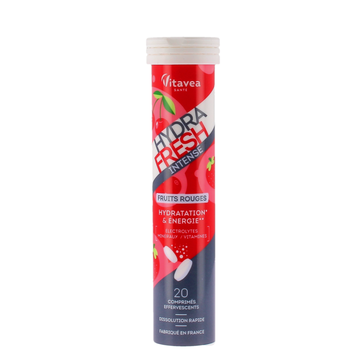 Hydrafresh intense fruits rouges hydratation & énergie Vitavea - tube de 20 comprimés effervescents 
