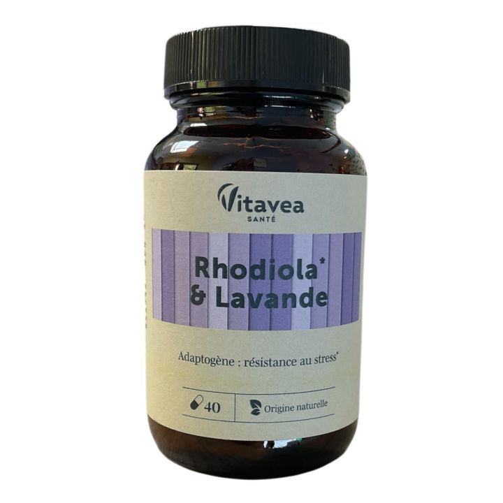 Rhodiola et Lavande résistance au stress Vitavea - pot de 40 gélules