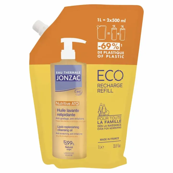 Huile lavante relipidante Eau Thermale Jonzac - éco-recharge de 1L