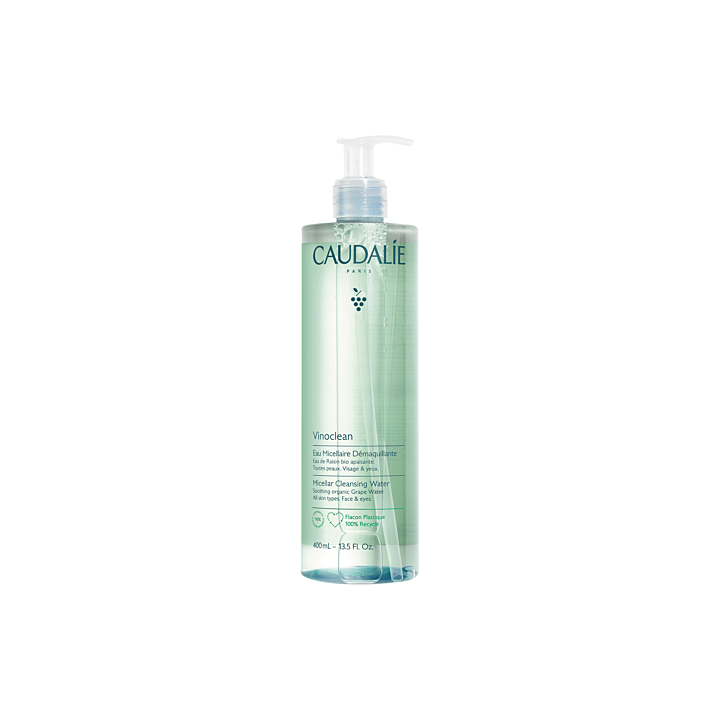 Vinoclean eau de raisin micellaire démaquillante Caudalie - flacon pompe de 400ml