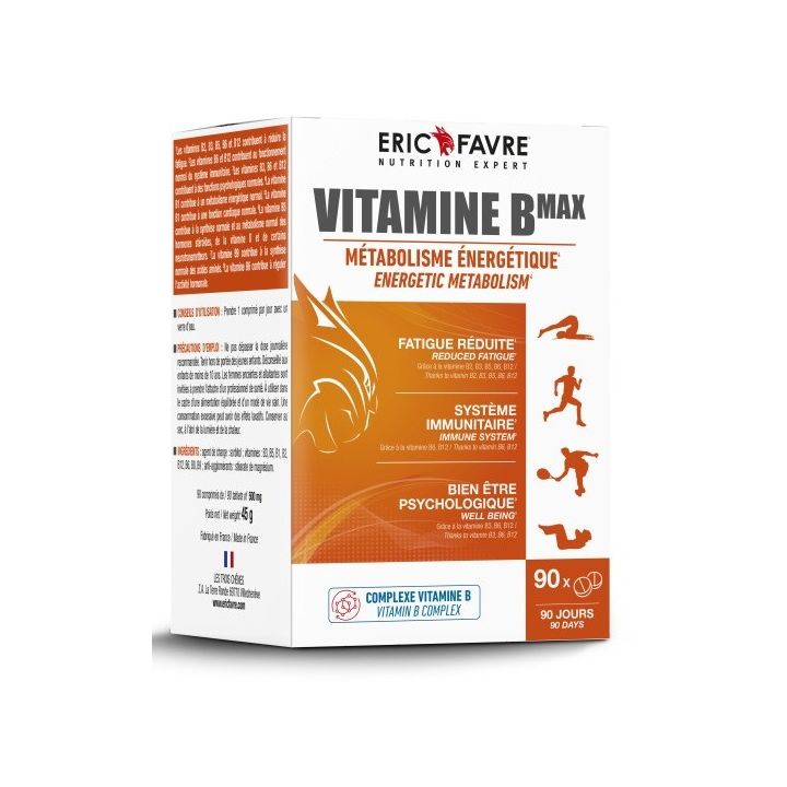 Vitamine Bmax métabolisme énergétique Eric Favre - boite de 90 gélules