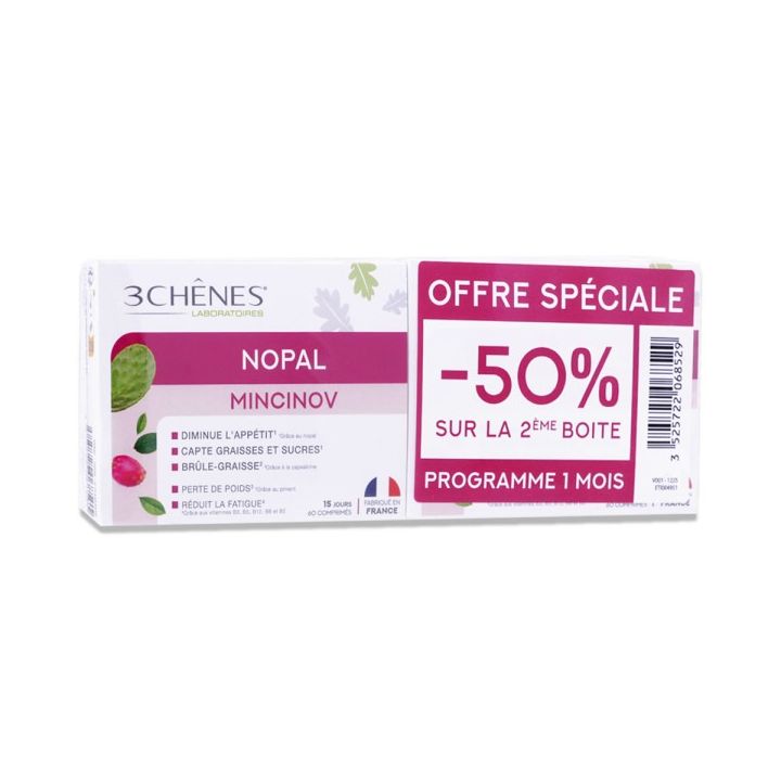 Nopal Mincinov 3 Chênes - Offre spéciale 2 boites de 60 comprimés