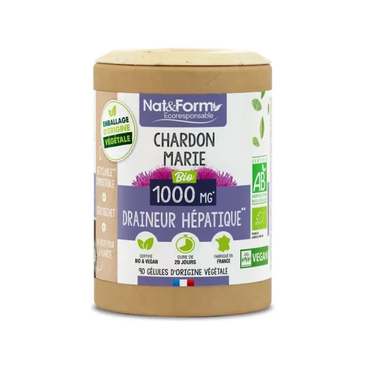 Chardon marie bio Nat&Form - boite de 90 gélules