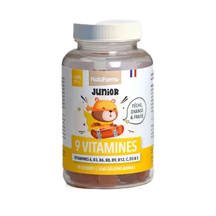 9 vitamines junior Nat & Form - pot de 60 gommes
