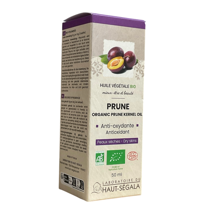 Huile de prune bio anti-oxydante Laboratoire Haut-Ségala - flacon de 50ml