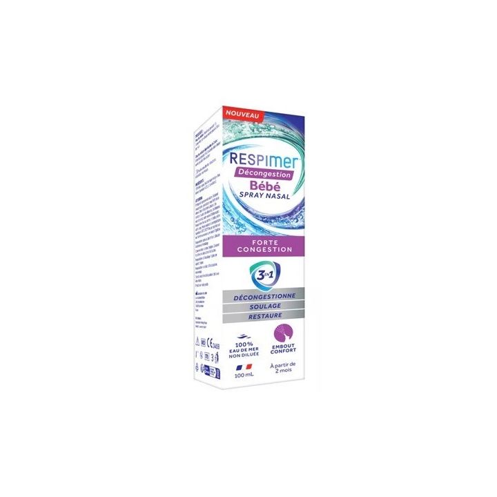 Spray nasal bébé décongestion Respimer - spray de 100ml