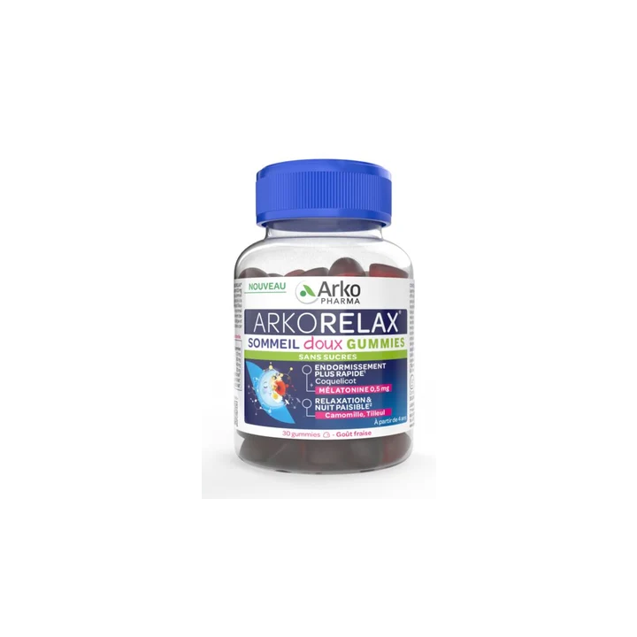 Arkorelax Sommeil doux Gummies sans sucre Arkopharma - pot de 30 gommes
