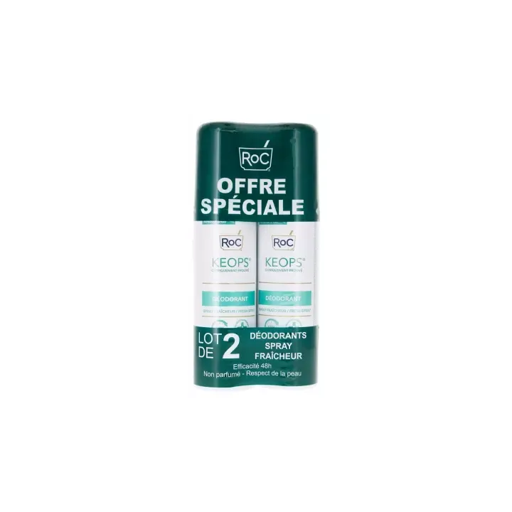 Keops Déodorant spray fraîcheur RoC - lot de 2 sprays de 100ml