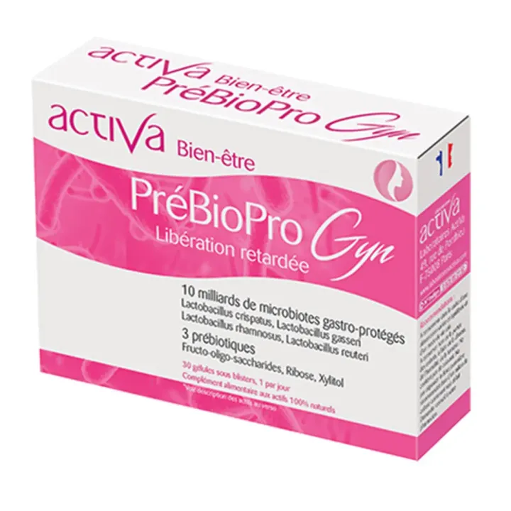 PréBioPro Gyn libération retardée Activa - boite de 30 gélules