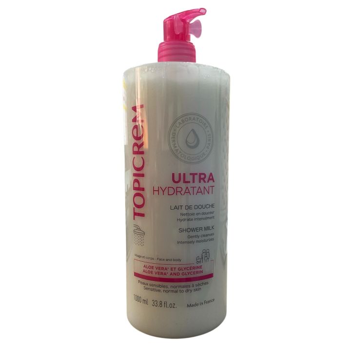 Lait de douche ultra hydratant Topicrem - flacon-pompe de 1L