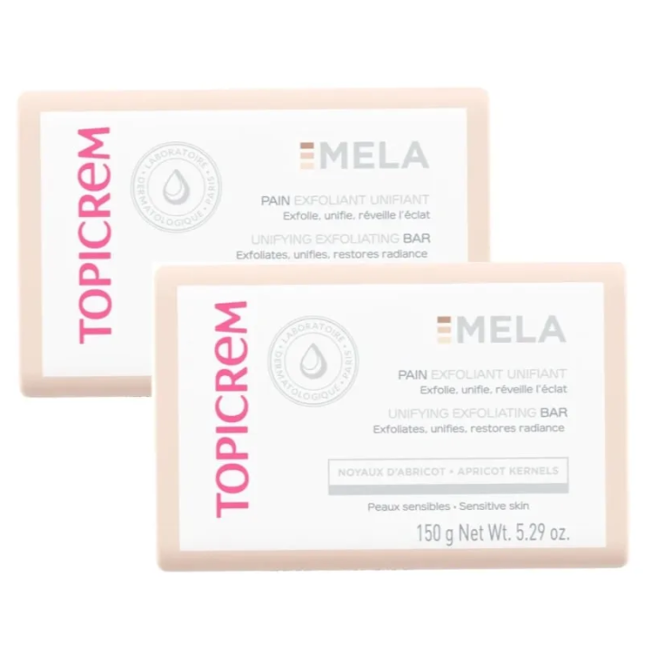 Mela pain exfoliant unifiant Topicrem - lot de 2 pains de 150g
