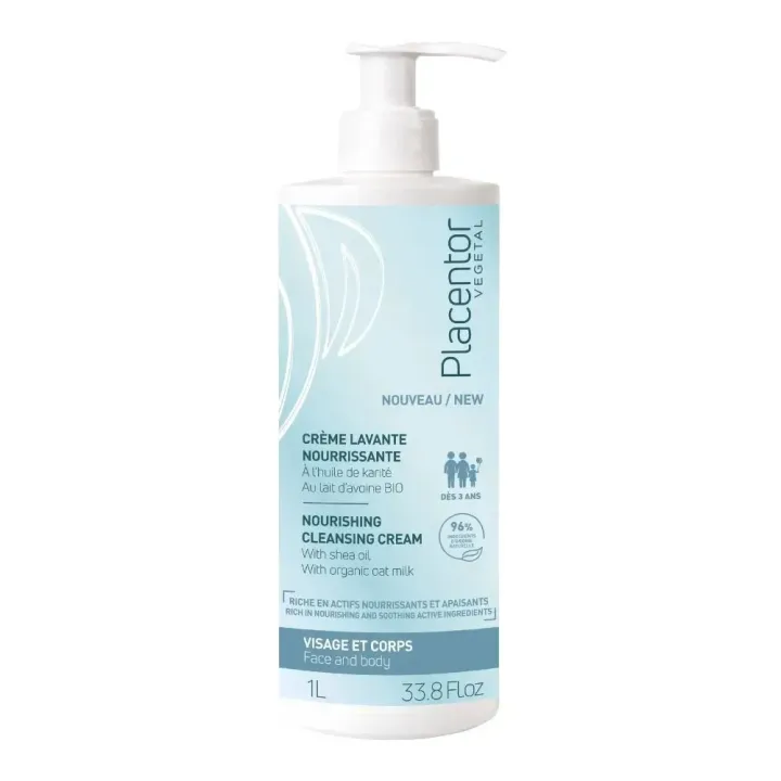 Crème lavante nourrissante Placentor - flacon-pompe de 1L
