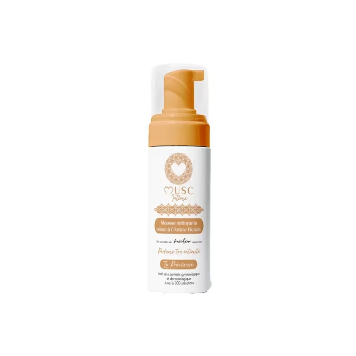Mousse nettoyante intime à l'ambre florale Musc Intime - flacon-pompe de 150ml
