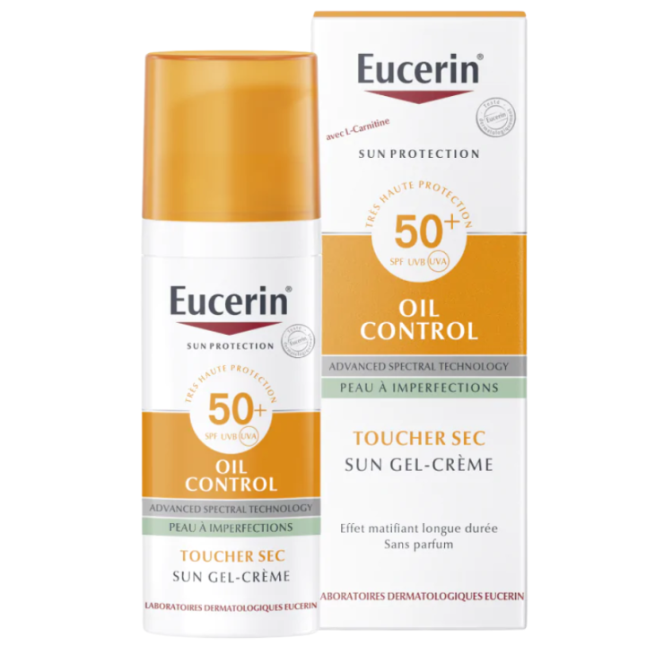 Oil control sun gel-crème visage spf 50+ Eucerin - tube de 50 ml