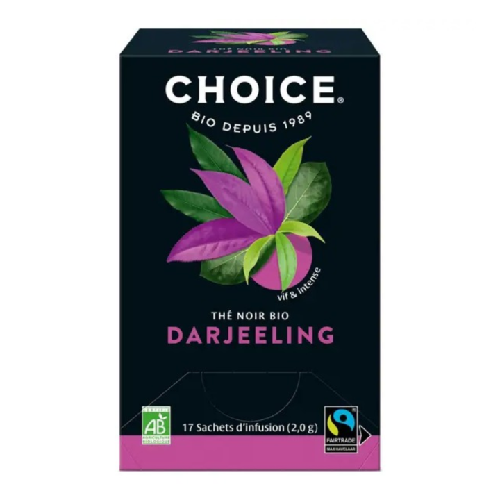 Infusion aux plantes bio darjeeling Choice - boite de 17 sachets 
