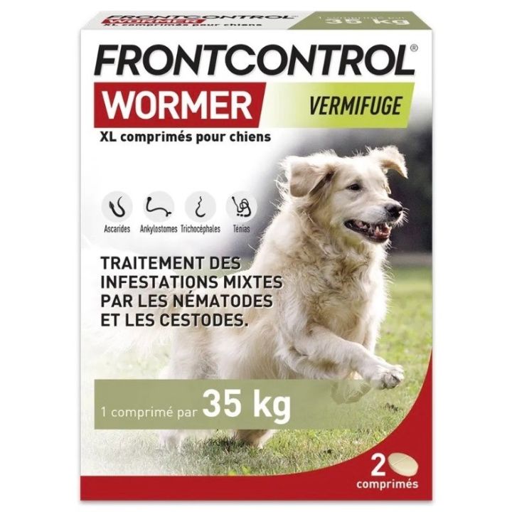 Frontcontrol wormer XL chiens vermifuge - boite de 2 comprimés 