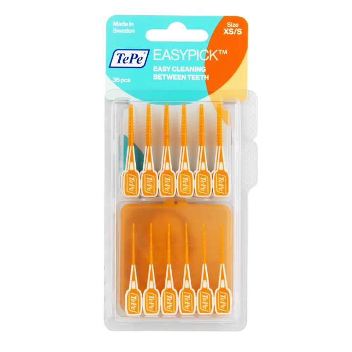 Easy Pick Cure-Dents TePe – silicone orange 36 unités