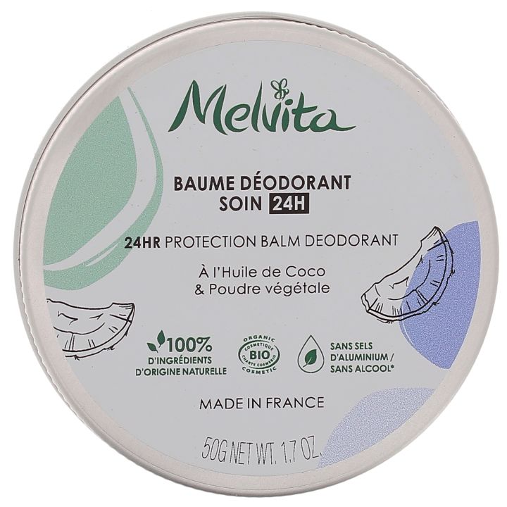 Baume déodorant soin 24h bio Melvita - pot de 50 g