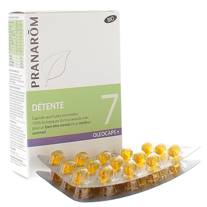 Oléocaps+ 7 Détente bio Pranarom - boite de 30 caspules