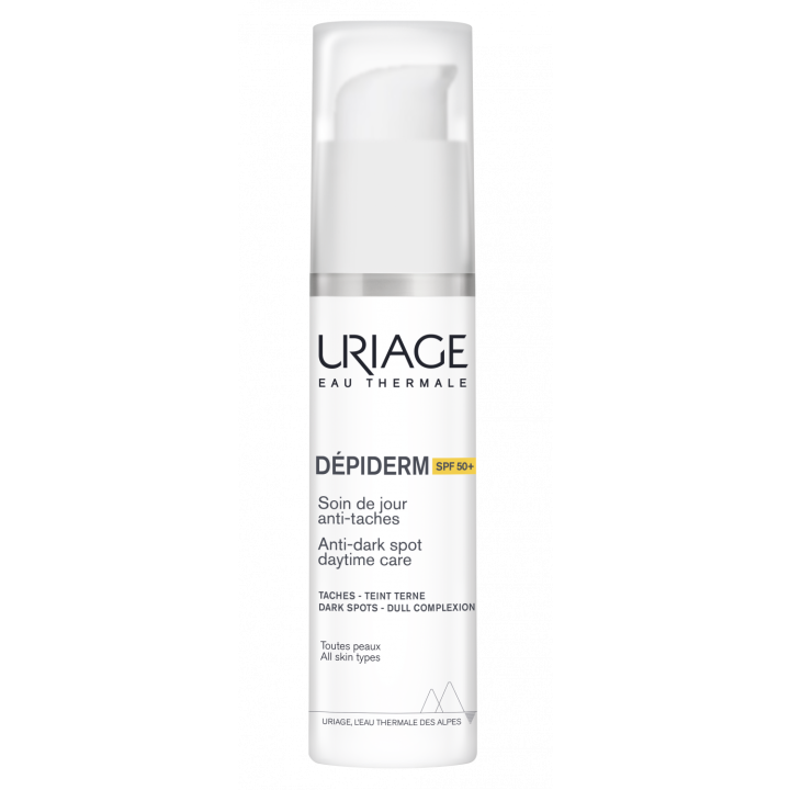 Dépiderm soin de jour anti-taches SPF 50+ Uriage - flacon-pompe de 30 ml