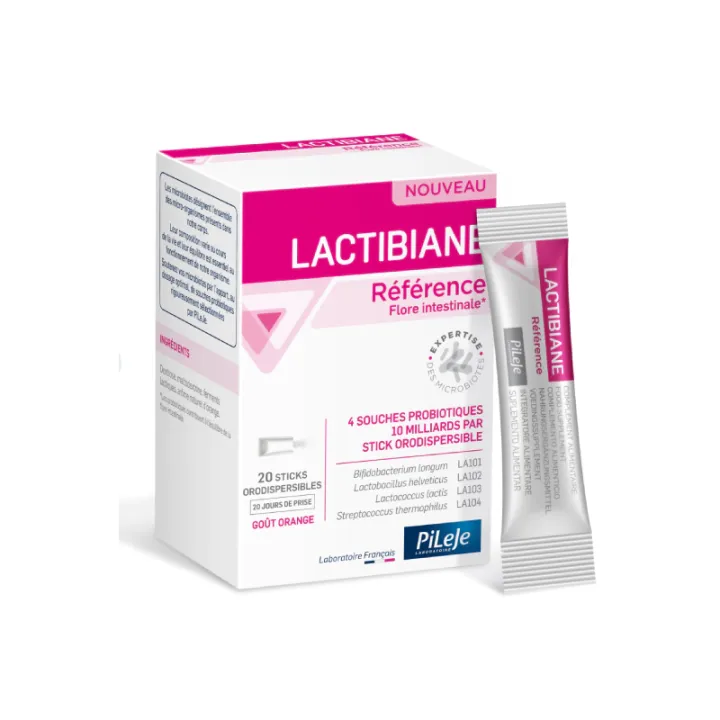 Lactibiane Référence goût orange Pileje - boite de 20 sticks orodispersibles