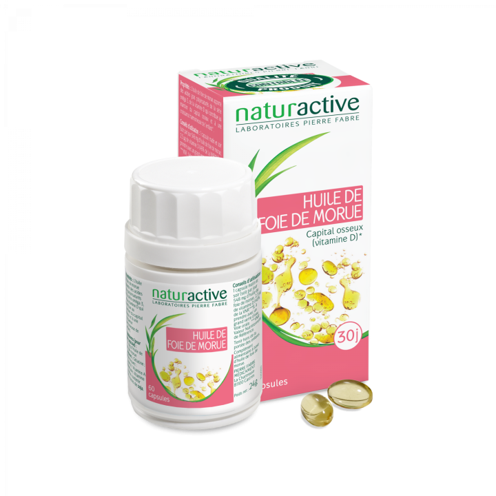 Huile de foie de morue Naturactive - boîte de 60 capsules