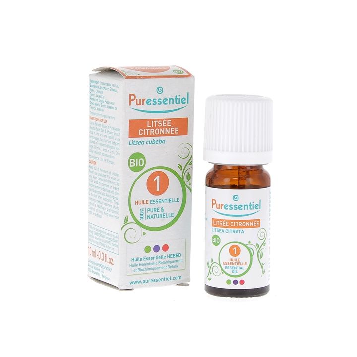 Huile essentielle bio Litsée citronnée Puressentiel - flacon de 10ml