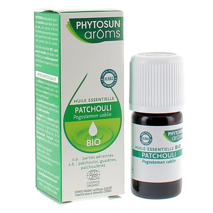 Huile essentielle de aptchouli bio Phytosun Arôms - flacon de 5 ml