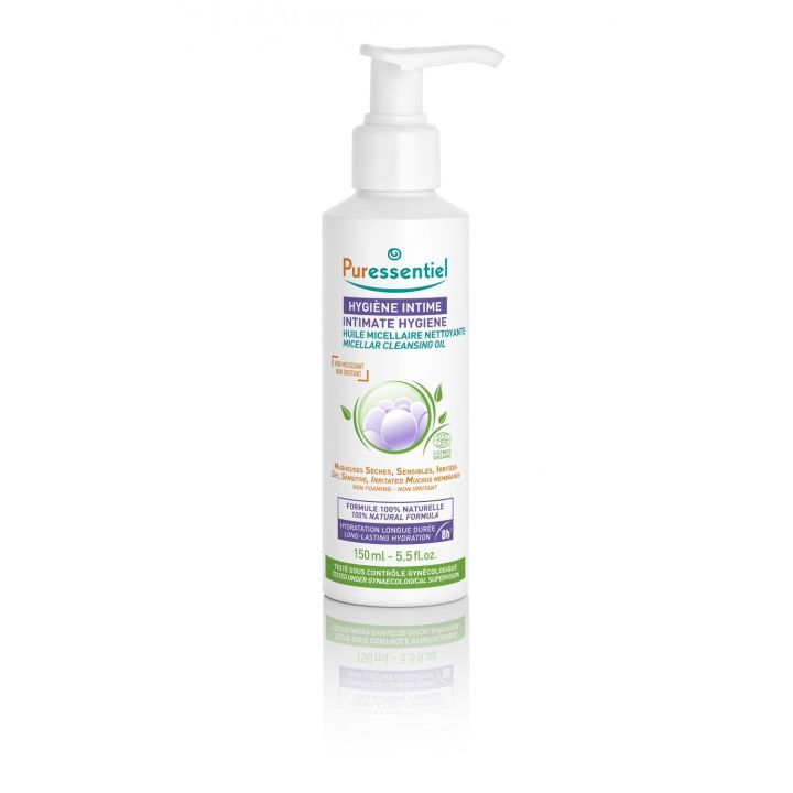Huile micellaire nettoyante hygiène intime bio Puressentiel - flacon de 150ml