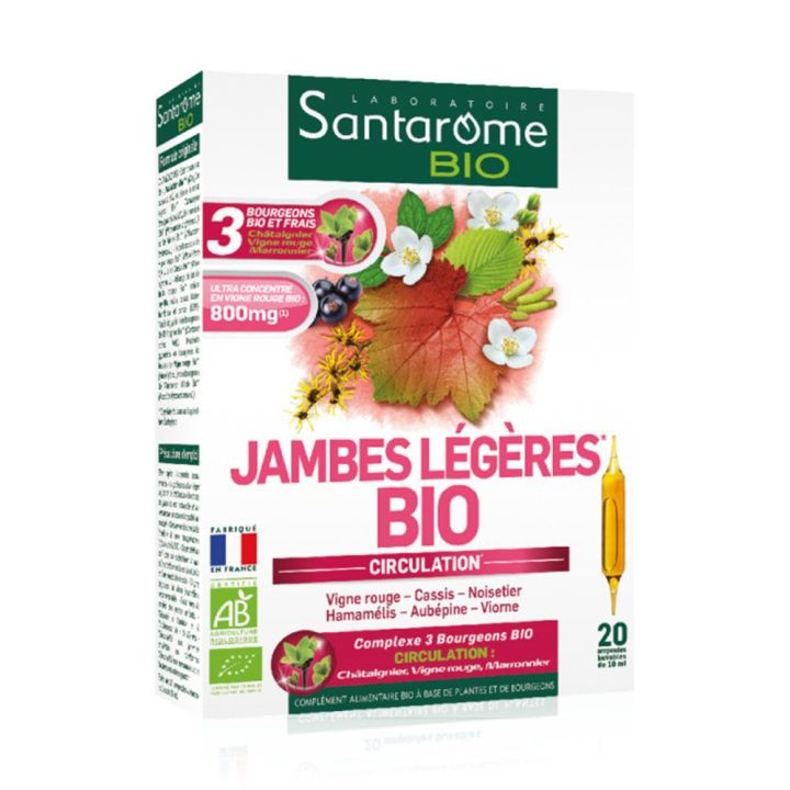 Jambes légères fluidiveine bio Santarome - boite de 20 ampoules