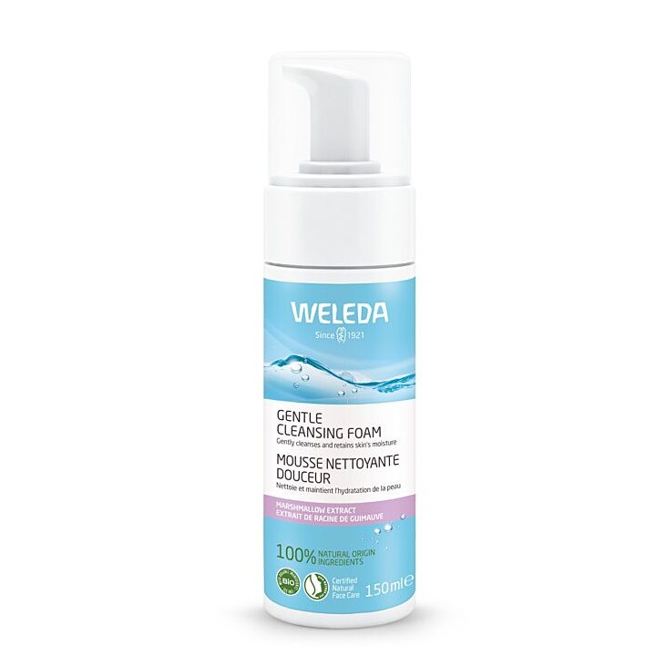 Mousse nettoyante douceur Weleda - flacon-pompe de 150ml