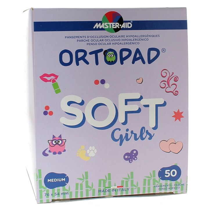 Pansement ophtalmique Soft Girls Ortopad - boîte de 50 pansements