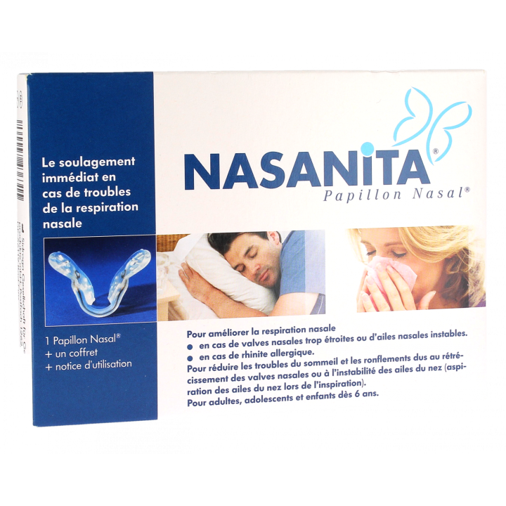 Papillon nasal anti-ronflements Nasanita - 1 papillon nasal
